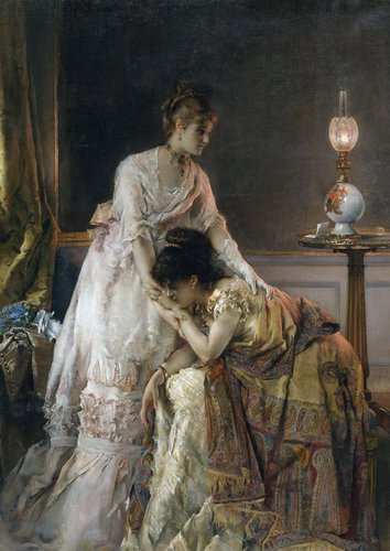 &quot;Confesión&quot; (1874). Óleo sobre lienzo, 95.9 x 68.9 cm