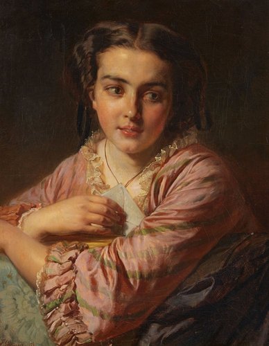 &quot;Retrato de una mujer joven&quot; (1856). Óleo sobre lienzo, 55x44 cm