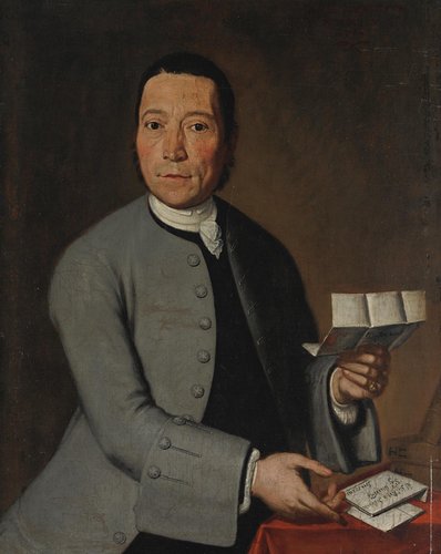 &quot;Retrato de un gentilhombre con una carta en la mano&quot;, de algún imitador de Giacomo Ceruti. Óleo sobre lienzo, 85.5 x 66 cm
