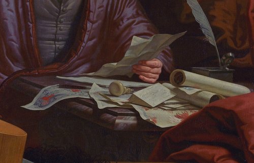 Detalle ampliado del retrato de la familia Neufville