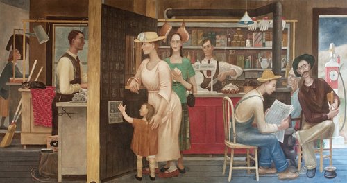 &quot;General Store and Post Office&quot; (Tienda y oficina postal, 1938), de Doris Lee
