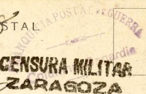 Franquicia postal de guerra. Columna Sagardía.