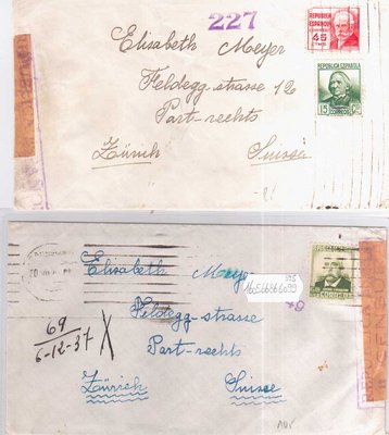 Cartas de Barcelona a Elizabeth Meyer de Zurich