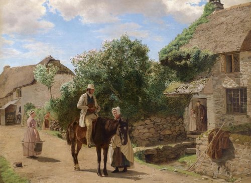&quot;The village postman&quot; (1896, El cartero rural), de Ernest Albert Waterlow (1850–1919). Óleo sobre lienzo, 61 x 74 cm