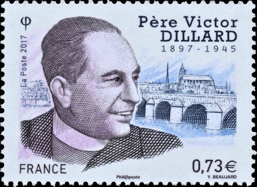 Sello emitido de Victor Dillard. Francia, 2017, calcografía. Diseño y grabado de Yves Beaujard