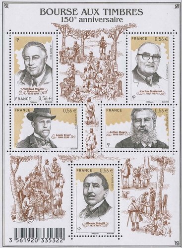 Bourse aux timbres, 150 aniversario. Francia, 2010