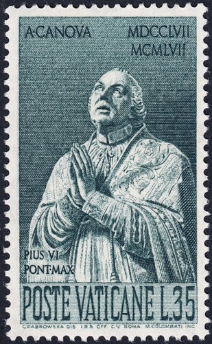 El Papa Pío VI. Grabado de Mario Colombati
