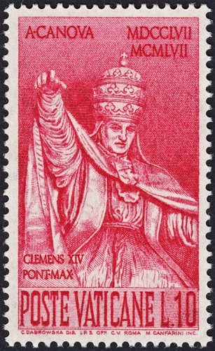 El Papa Clemente XIV. Grabado de Mazzini Canfarini