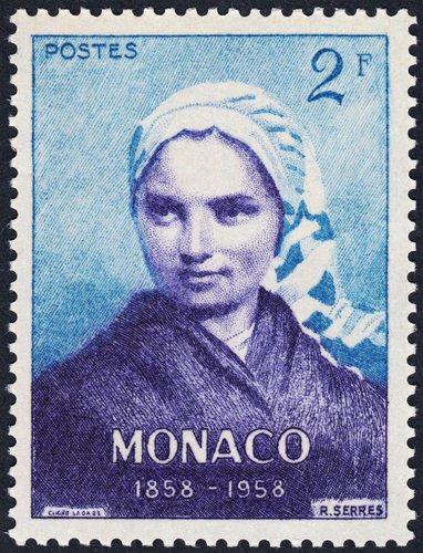Bernadette Soubirous. Grabado de Raoul Serres, a partir de un retrato del estudio Lacaze