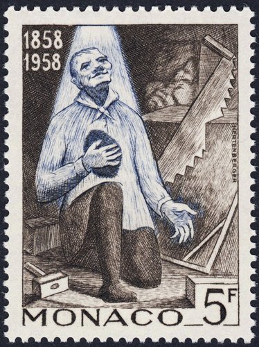Louis Bouriette ha recuperado la vista... Primer milagro. Grabado de Claude Hertenberger