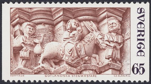 Sello grabado por Slania, Iglesia de Stånga. Suecia, 1971