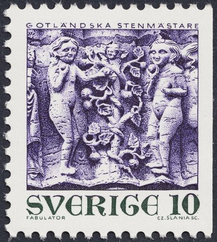 Emisión de Suecia de 1971, diseñada y grabada por Slania
