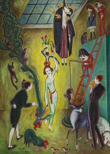 &quot;Visit hos excentrisk dam&quot;, 1921, de Nils Dardel