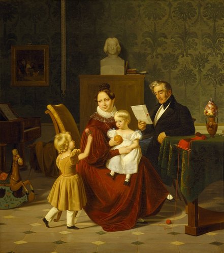 &quot;La familia del coronel Paulsen&quot; (1838), de Albert Küchler. Óleo sobre lienzo, 72 x 65 cm