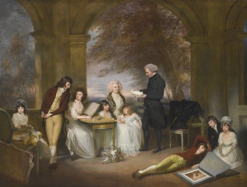 &quot;Retrato del archidiácono Strachey y su familia&quot;, de Sir William Beechey (1753-1839). Óleo sobre lienzo, 139.7  x 183 cm