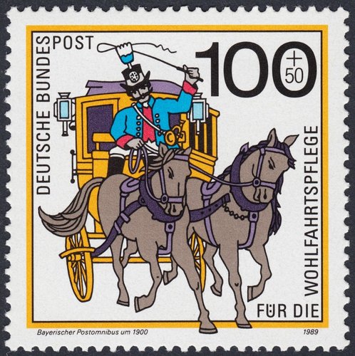 Correo bávaro, sobre 1900. Alemania, 1989