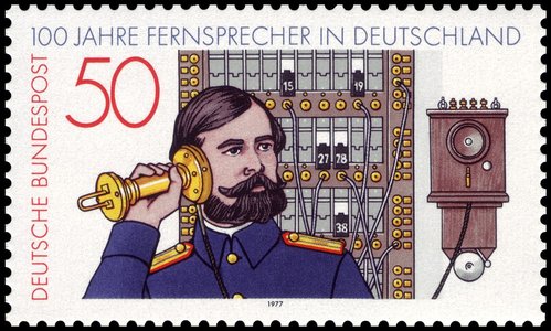 Centenario del teléfono en Alemania. Emisión de 1977