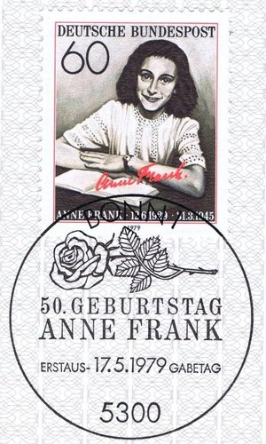 Sello de Anne Frank. Alemania, 1979, impresión en huecograbado