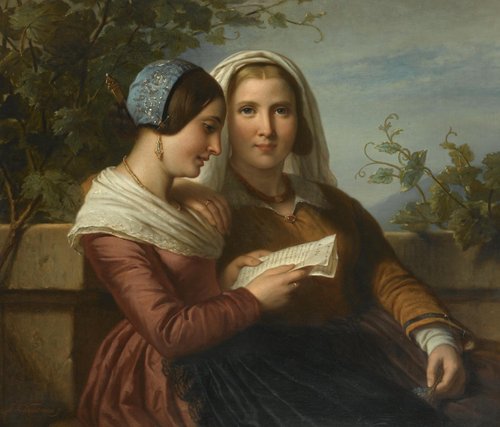 &quot;Carta de amor&quot;, de Jan Adam Kruseman. Óleo sobre lienzo, 89 x 104 cm