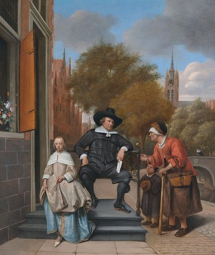 &quot;El burgomaestre Adolf Croeser  y su hija Catharina&quot; (1655), de Jan Steen. Óleo sobre lienzo, 82 x 68 cm