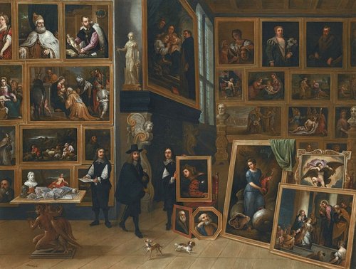 &quot;El archiduque Leopoldo Guillermo en su galería de pinturas&quot;, de David Teniers el Joven (1610-1690). Óleo sobre lienzo, 84 x 109 cm