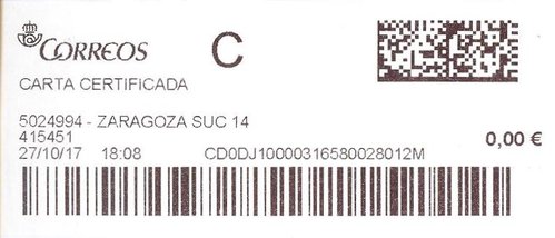 Etiqueta térmica digital. 5024994 - Zaragoza Suc 14. 415451. Carta certificada. 0,00. 4x10. 2017-10-27. 18.08.jpeg