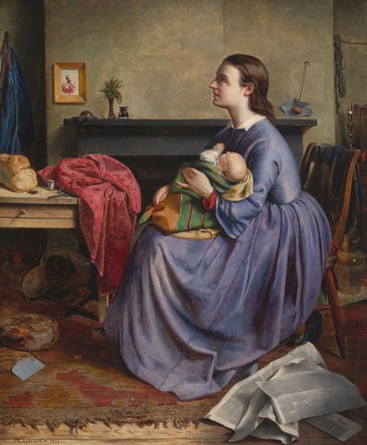 &quot;Señor, hágase tu voluntad...&quot; (1855), de Philip Hermogenes Calderon. Óleo sobre lienzo, 55 x 46 cm