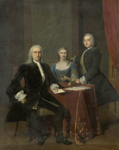 &quot;Familia en un interior&quot; (1744), de Frans van der Mijn. Óleo sobre lienzo, 86 x 68 cm