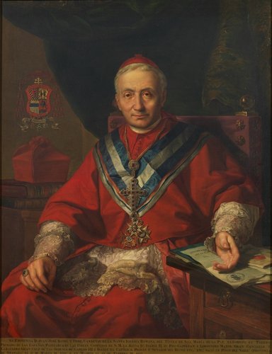 Retrato del cardenal don Juan José Bonel y Orbe, de Bernardo López Piquer. Hacia 1857. Óleo sobre lienzo, 126 x 98 cm