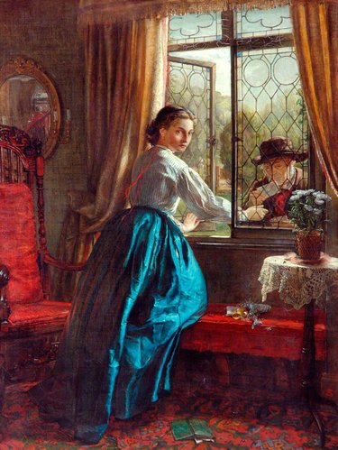 &quot;Carta de amor&quot;, de Arthur Stocks (1846–1889). Óleo sobre lienzo, 61.7 x 46.5 cm