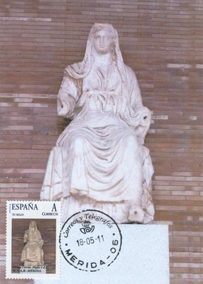 Sello personalizado. Mérida. 2011. Diosa Ceres. Tarjeta máxima.JPG