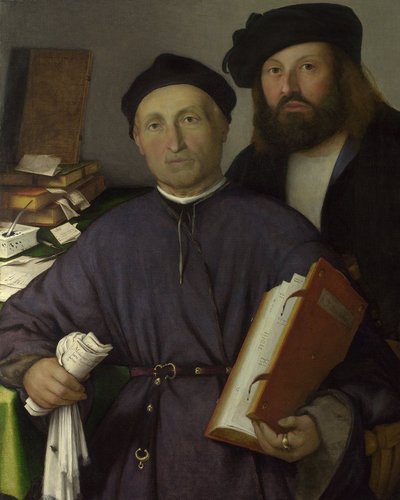 Retrato del físico Giovanni Agostino della Torre y su hijo Niccolò (1513-16), de Lorenzo Lotto (1480 - 1556). Óleo sobre lienzo, 85 x 68 cm