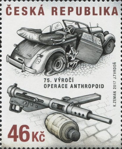 Sello emitido en la hojita, grabado por Jaroslav Tvrdoň. República Checa, 2017