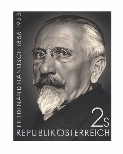 Ferdinand Hanusch, político socialdemócrata. Diseño original de Otto Stefferl