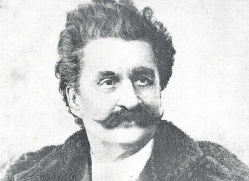 Fotografía de Johann Strauss hijo (1825-1899) utilizada por Stefferl para su diseño