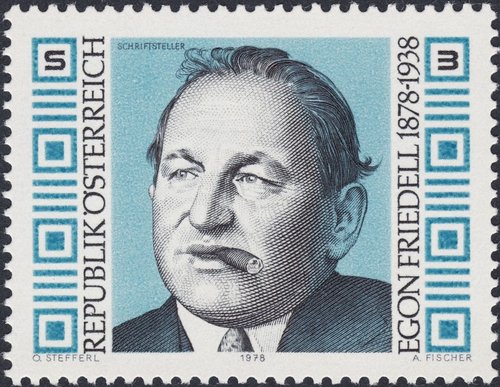 El escritor Egon Friedell. Austria, 1978. Grabado de Adolf Fischer