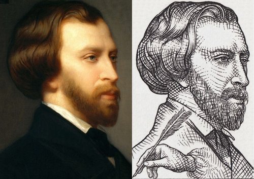 Alfred de Musset, por Landelle (1854) y por Andréotto (2009)