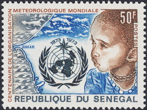 Centenario de la antigua Organización Meteorológica Internacional, 1873-1951. Senegal, 1973