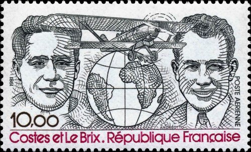 Francia, 1981. Homenaje a los aviadores Dieudonné Costes y Joseph Le Brix