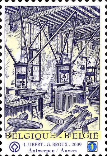Patrimonio Mundial de la Unesco, Bélgica, 2009. Museo Plantin-Moretus, Amberes, que honra a los impresores Christoffel Plantijn y Jan Moretus
