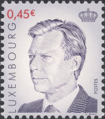 Gran duque Enrique de Luxemburgo. Uno de los valores emitidos entre 2001 y 2003, impreso asimismo en años posteriores con otros faciales
