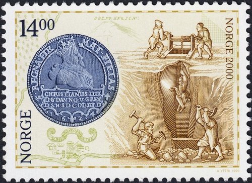 Milenario de Noruega, 1999. Calcografía y offset. Diseño y grabado de Arild Yttri