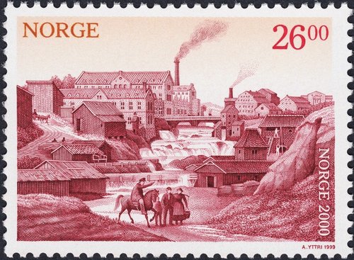 Noruega, 1999. Uno de los cuatro sellos de la serie. Calcografía y offset