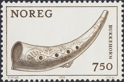 Bukkehorn, Noruega, 1978. Sello grabado por Lokke-Sorensen