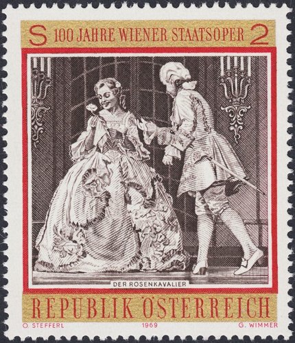 Austria, 1969. &quot;El caballero de la rosa&quot;, de Richard Strauss. Sello grabado por Georg Wimmer