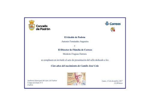 2017-09-15. Efemérides. 100 años nacimiento Camilo J. Cela. Presentación. 2017-12-11.jpg