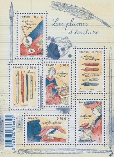 Plumas de escritura. Francia, 2016. Calcografía y offset. Diseño del Estudio Broll &amp; Prascida