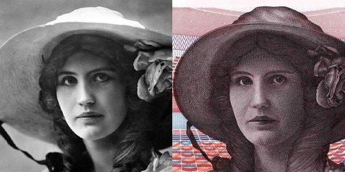 Comparación de fotografía original y grabado impreso