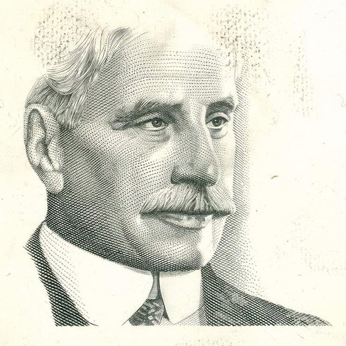 El Primer Ministro Sir Robert L. Borden grabado por Slania. Imagen procedente de la página sobre el artista polaco de Vicente López (czeslawslania.org)