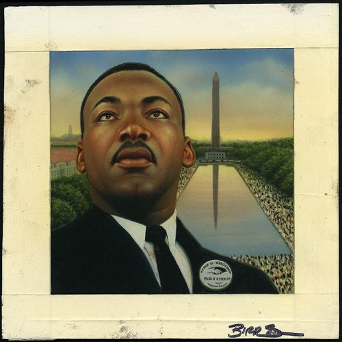 Retrato de Martin Luther King, obra original de Keith Birdsong